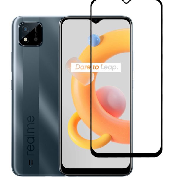POWERTECH tempered glass 5D TGC-0578, Realme C11, full glue, μαύρο