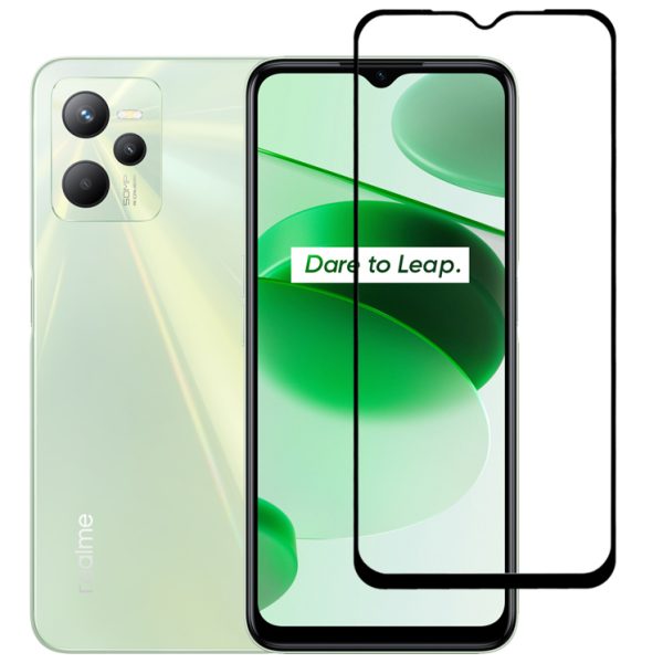POWERTECH tempered glass 5D TGC-0579, Realme C35, full glue, μαύρο