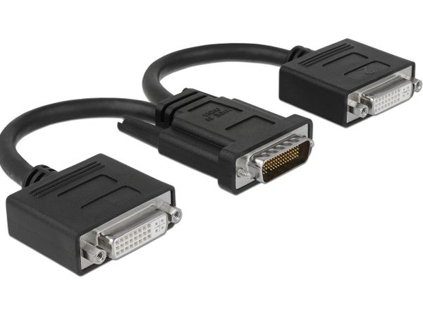 DELOCK αντάπτορας DMS-59 σε 2x DVI 65281, 20cm, μαύρος