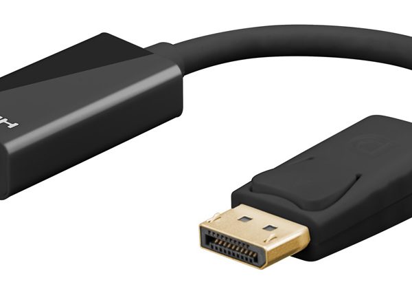 GOOBAY καλώδιο DisplayPort σε HDMI 67881, 4K/30Hz, 0.1m, μαύρο