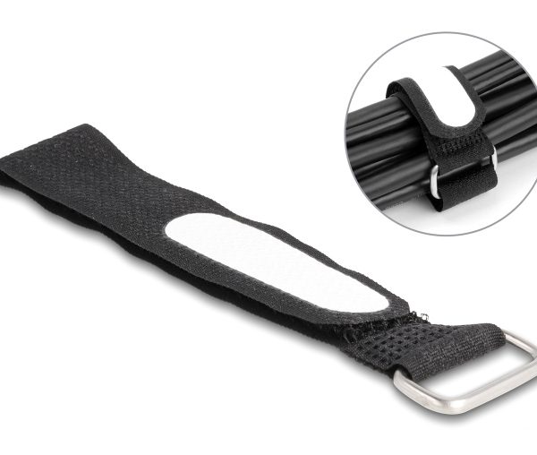 DELOCK ιμάντες τύπου Velcro 19606, 20.3 x 2cm, μαύρος, 5τμχ