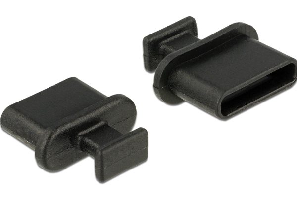 DELOCK κάλυμμα προστασίας για θύρα USB-C 64013 με λαβή, μαύρο, 10τμχ
