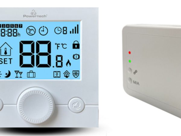 POWERTECH ψηφιακός θερμοστάτης χώρου PT-1046, αερίου, RF, λευκός