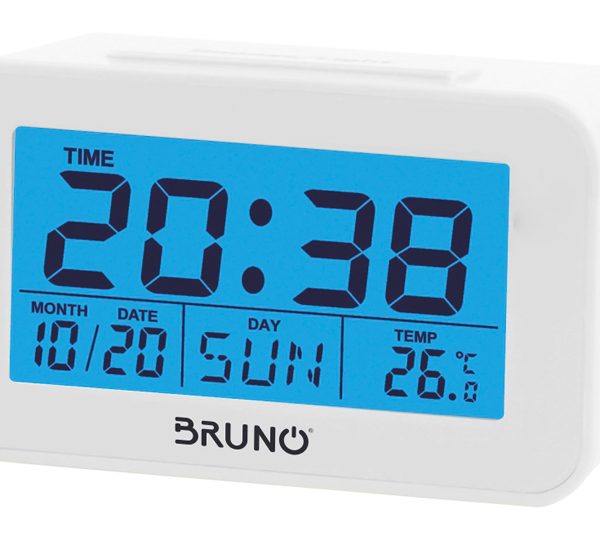 BRUNO ξυπνητήρι BRN-0129 με μέτρηση θερμοκρασίας, °C & °F, λευκό