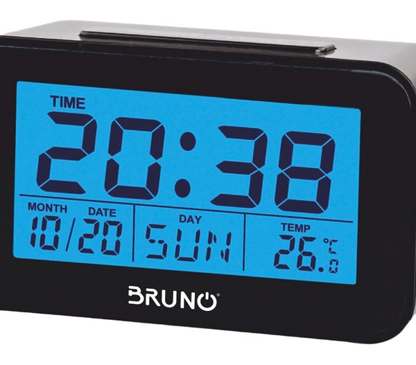 BRUNO ξυπνητήρι BRN-0130 με μέτρηση θερμοκρασίας, °C & °F, μαύρο