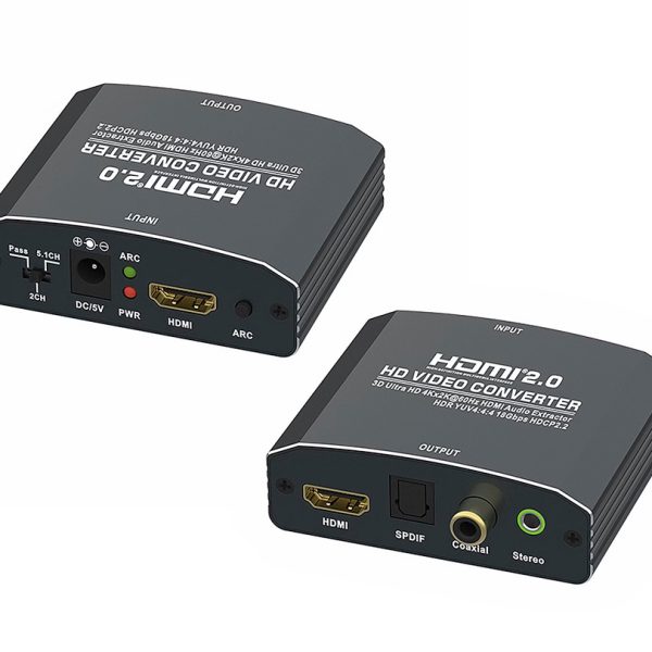 POWERTECH HDMI audio extractor CAB-H153, 4K/60Hz, γκρι