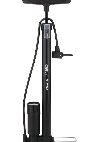 DELI τρόμπα χειρός DL-QT002 με μανόμετρο, 120PSI, μαύρη