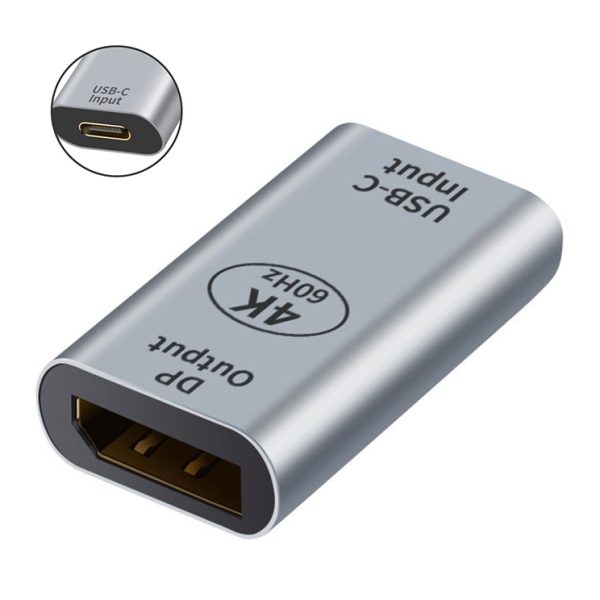 POWERTECH αντάπτορας USB-C σε DisplayPort PTH-097, 4K/60Hz, γκρι
