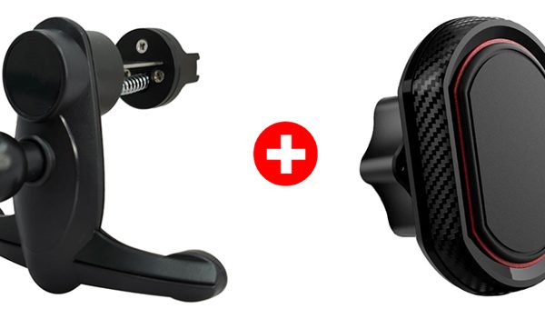 POWERTECH βάση smartphone για αεραγωγό αυτοκινήτου BNDL-0152, μαύρη