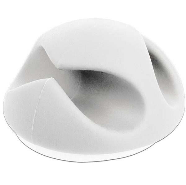 POWERTECH οργανωτές καλωδίων TIES-076, 2 θέσεις, Φ7mm, λευκό, 10τμχ