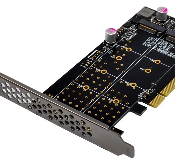 POWERTECH κάρτα επέκτασης PCIe x8 σε 2x M.2 M Key NVMe ST573