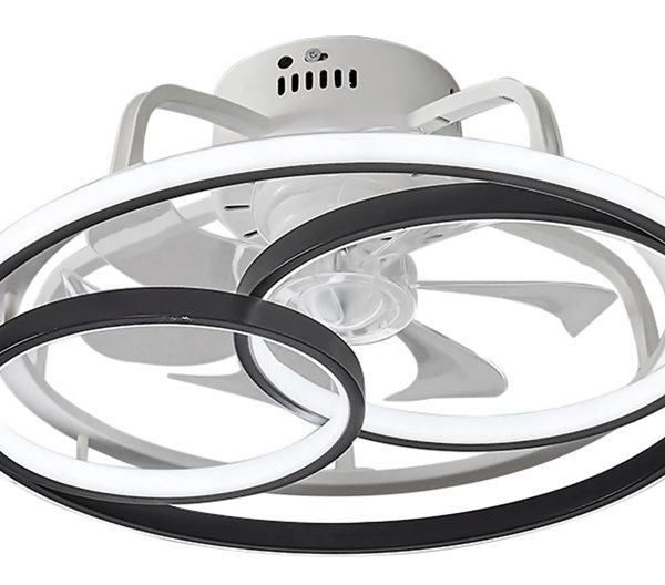 POWERTECH ανεμιστήρας οροφής HLL-0108 με LED φως, 50W, Φ50x21cm, μαύρος