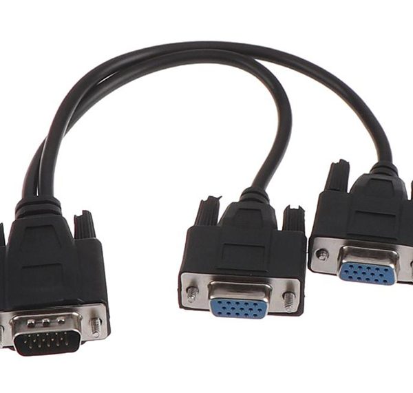 POWERTECH VGA splitter CAB-G039, 2 σε 1, HD, 0.20m, μαύρο
