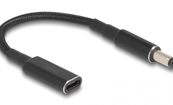 POWERTECH καλώδιο τροφοδοσίας CAB-UC069, USB-C σε 5.5x2.1mm, 15cm, μαύρο