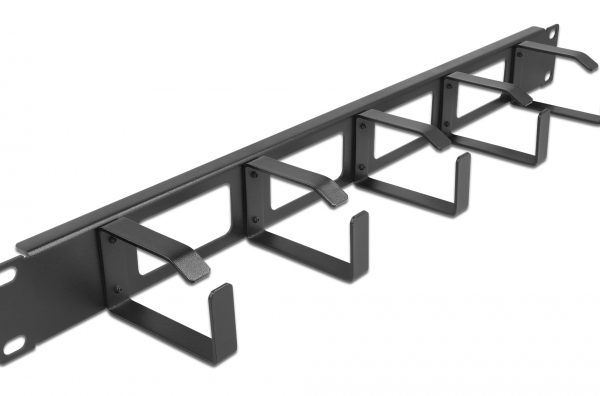 DELOCK cable management 66659 για rack 19"/1U, 5x γάντζοι, μαύρο