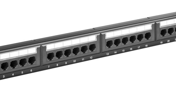 GOOBAY patch panel 93866 19"/1U, 24x ports, CAT 6 UTP, μαύρo