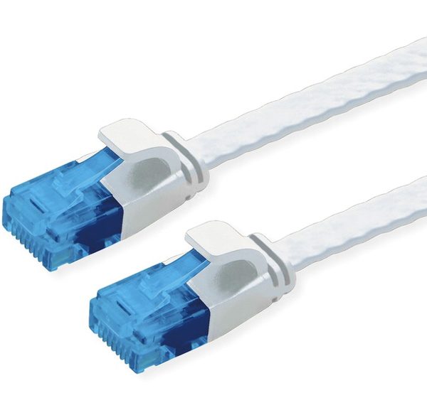 POWERTECH καλώδιο δικτύου CAB-N332, flat, Cat 6a U/UTP, copper 1m, λευκό