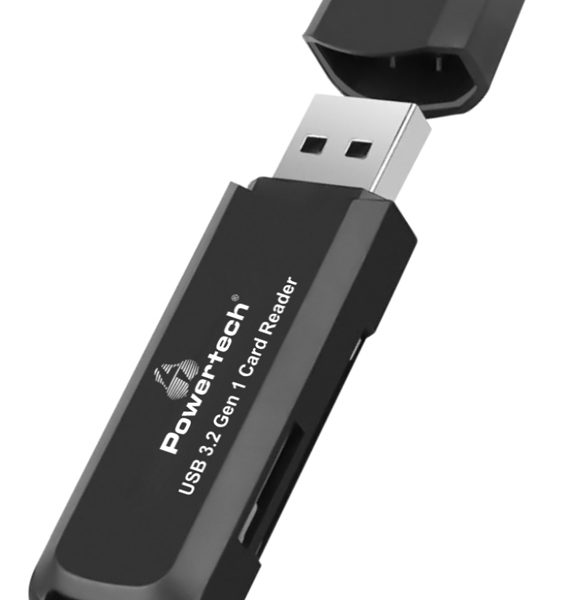 POWERTECH card reader PT-1112 για SD & micro SD, USB 3.2, 5Gbps, μαύρο