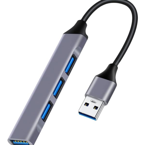 POWERTECH USB hub PT-1114, 4x θυρών, 5Gbps, USB σύνδεση, γκρι