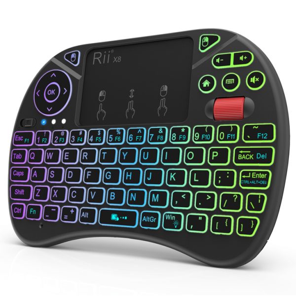 RIITEK ασύρματο πληκτρολόγιο Mini X8 με touchpad, RGB backlit, 2.4GHz