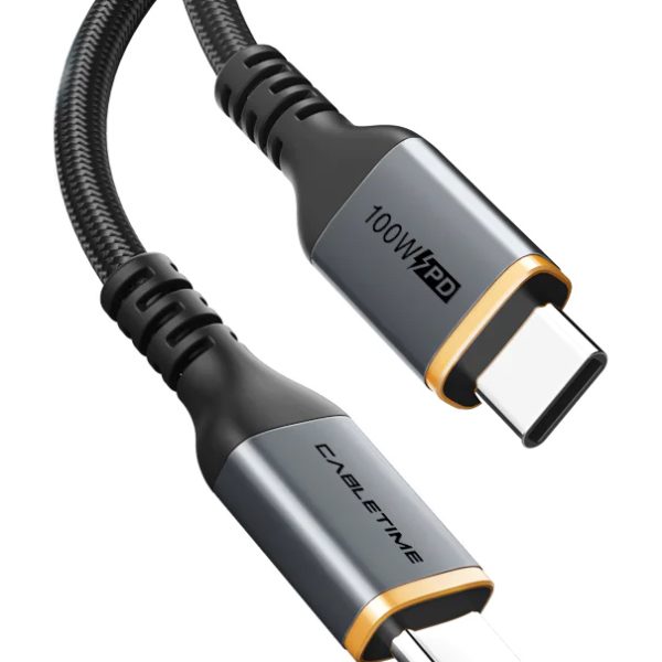 CABLETIME καλώδιο USB-C CT-CM100, 100W PD, 1m, μαύρο