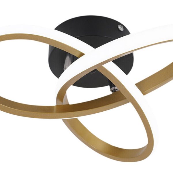 POWERTECH LED φωτιστικό οροφής HLL-0115, 18W, 4000K, 26x26x12cm, χρυσό