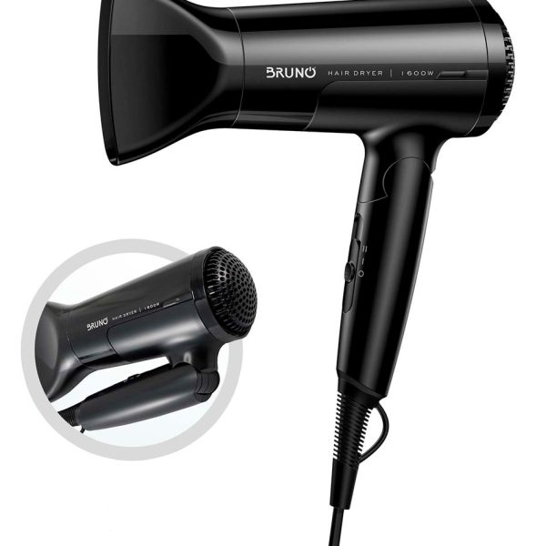 BRUNO σεσουάρ μαλλιών BRN-0153, 1600W, αναδιπλούμενη λαβή, μαύρο