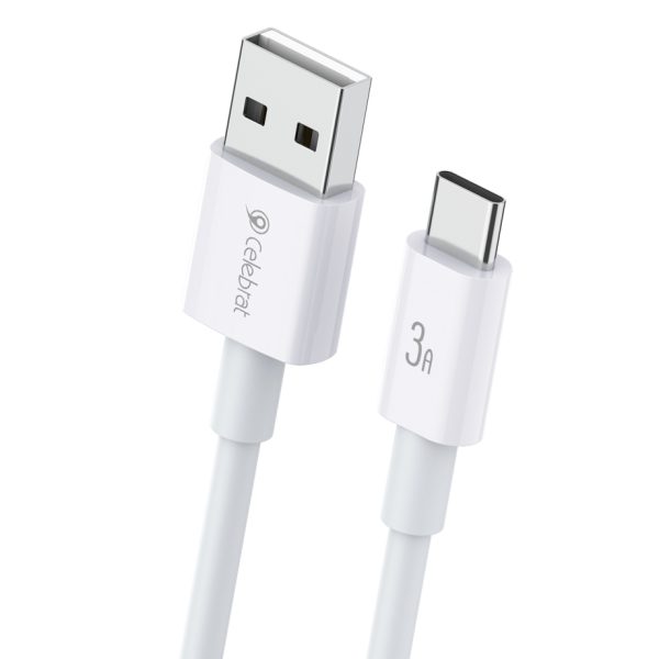 CELEBRAT καλώδιο USB-C σε USB CB-24C, 3A, 1.2m, λευκό