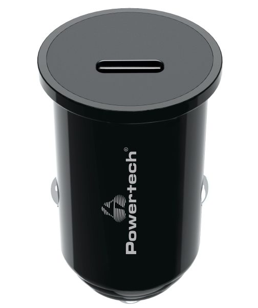 POWERTECH φορτιστής αυτοκινήτου PT-1146, USB-C, 20W PD, μαύρος