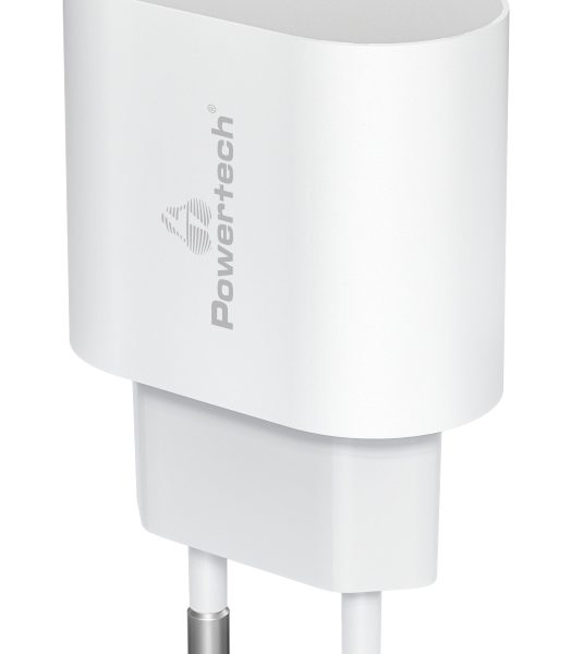 POWERTECH φορτιστής τοίχου PT-1150, USB-C, 12W, λευκός