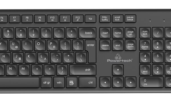 POWERTECH set ποντίκι & πληκτρολόγιο PT-1151, ασύρματο, 1600DPI, μαύρο