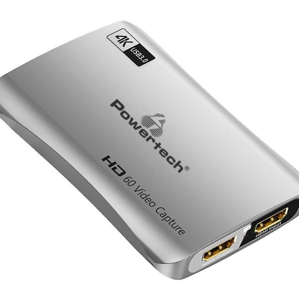 POWERTECH video capture CAB-UC081, HDMI/USB σύνδεση, 4K/30Hz, γκρι