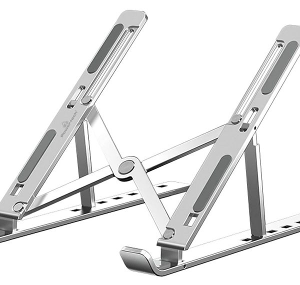 POWERTECH μεταλλική βάση laptop PT-1160, έως 18", foldable, ασημί