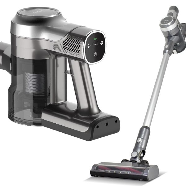 BRUNO επαναφορτιζόμενη ηλεκτρική σκούπα 2 σε 1 BRN-0160, 200W, ασημί