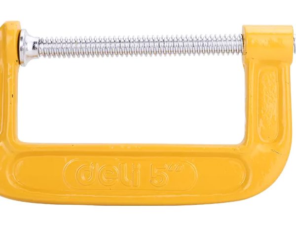DELI σφιγκτήρας τύπου C DL-G205 με μέγιστο άνοιγμα 125mm, κίτρινος