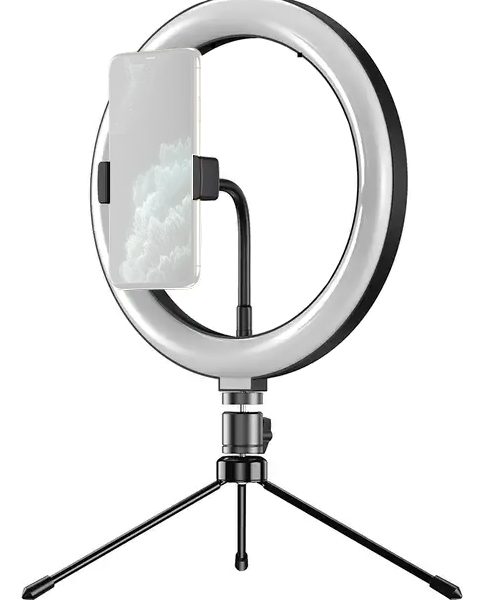APEXEL φωτιστικό δαχτυλίδι LED APL-FL10JJ13Y με μίνι τρίποδα, Φ26cm
