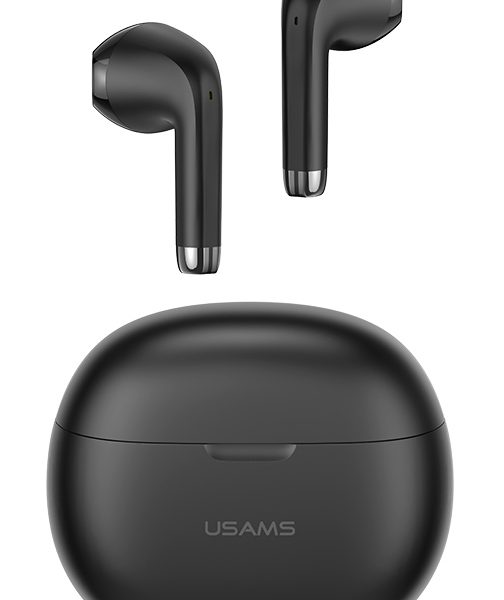 USAMS earphones με θήκη φόρτισης US-YO17, True Wireless, Φ13mm, μαύρα