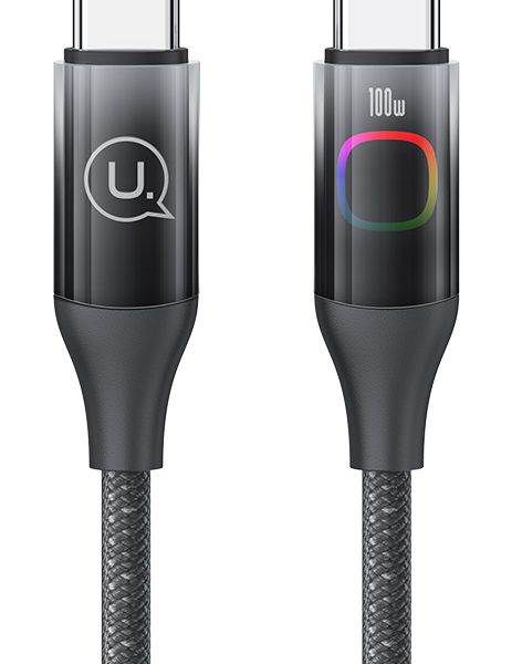 USAMS καλώδιο USB-C σε USB-C US-SJ640, 100W PD, 1.2m, μαύρο