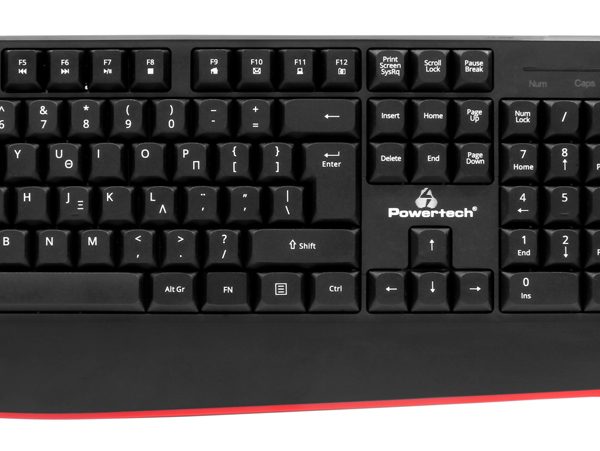 POWERTECH set ποντίκι & πληκτρολόγιο PT-1167, 2.4GHz & Bluetooth, μαύρο
