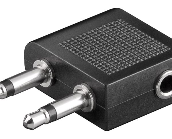 GOOBAY αντάπτορας 2x 3.5mm 2-pin σε 3.5 mm 3-pin 61004, μαύρο