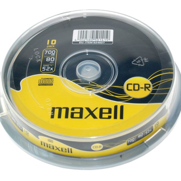 MAXELL CD-R 624027.40.TE, 700ΜΒ, 80min, 52x speed, cake box 10τμχ