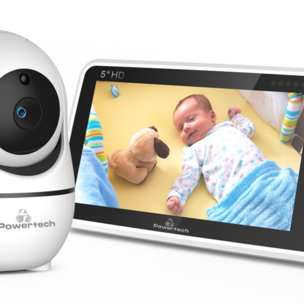 POWERTECH ενδοεπικοινωνία μωρού PT-1188 με κάμερα & οθόνη 5", 720p, PTZ