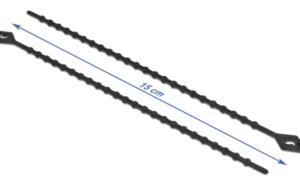 DELOCK reusable δεματικά καλωδίων 19568, 150x2.4mm, μαύρα, 100τμχ