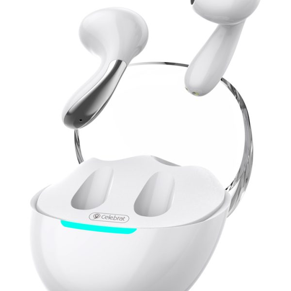 CELEBRAT earphones με θήκη φόρτισης W51, True Wireless, Φ13mm, λευκά
