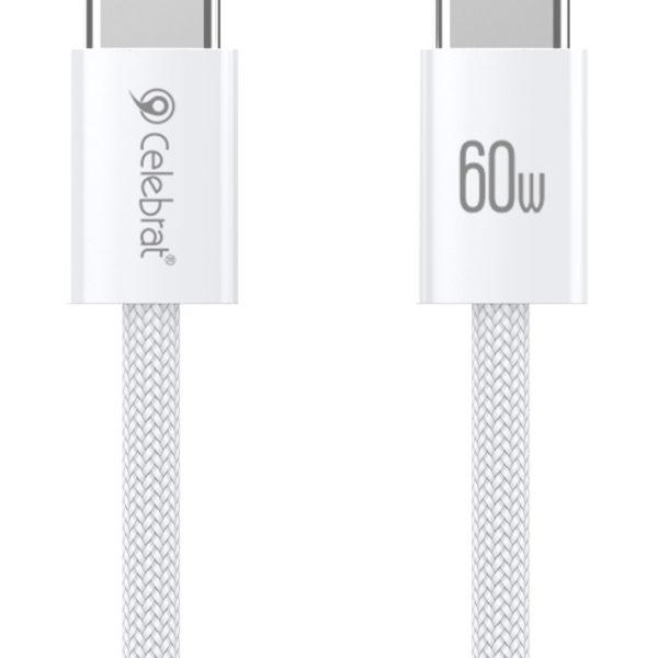 CELEBRAT καλώδιο USB-C U600, 60W, 480Mbps, 1m, λευκό