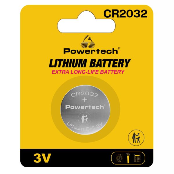 POWERTECH μπαταρία λιθίου PT-1208, CR2032, 3V, 1τμχ