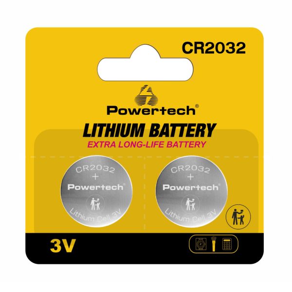 POWERTECH μπαταρίες λιθίου PT-1209, CR2032, 3V, 2τμχ