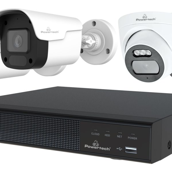 POWERTECH NVR καταγραφικό με 4 κάμερες PT-1233, 4K, 4MP, 9 κανάλια
