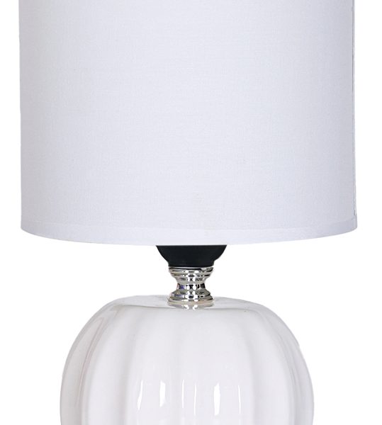 POWERTECH επιτραπέζιο φωτιστικό HLL-0139, E27, κεραμική βάση, λευκό