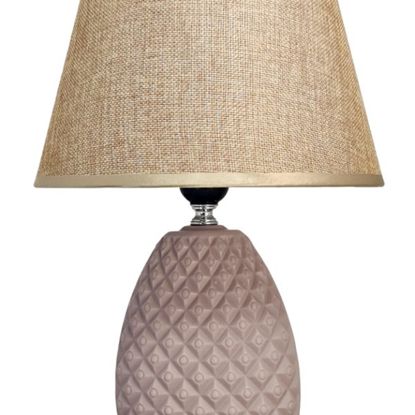 POWERTECH επιτραπέζιο φωτιστικό HLL-0143, E27, κεραμική βάση, ροζ/χρυσό